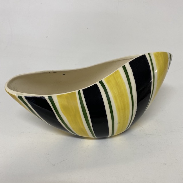 DECOR (DISH), 1950s Classic Black White Yellow Stripe